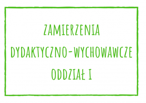 Zamierzenia dydaktyczno-wychowawcze dla oddziału I na maj 2025